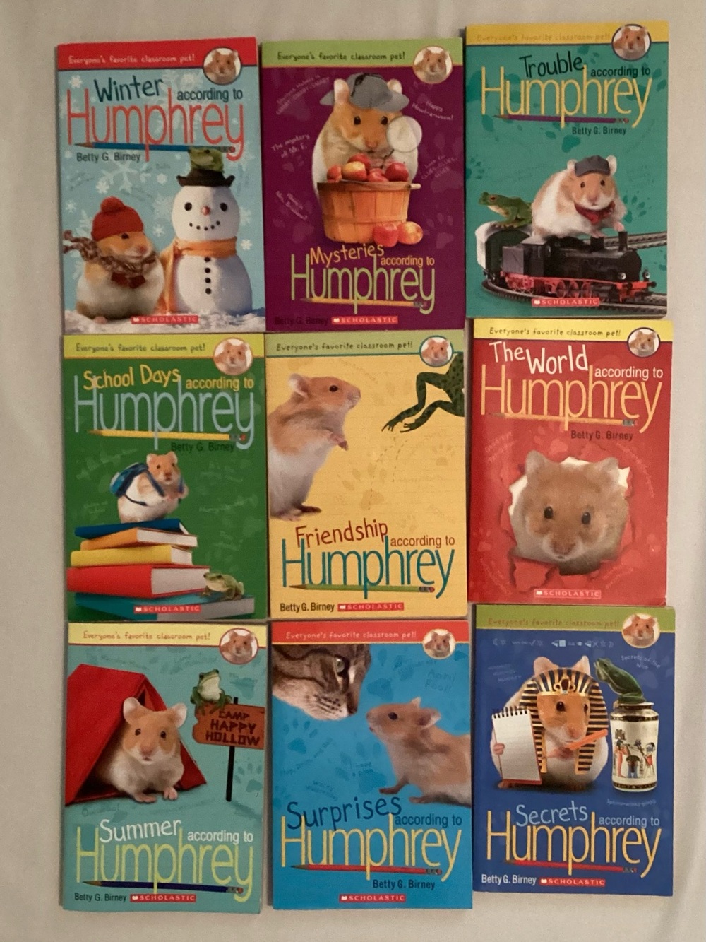Scholastic “Humphrey” Class Pet Set of 9 Paperback Chapter Books Betty Birney